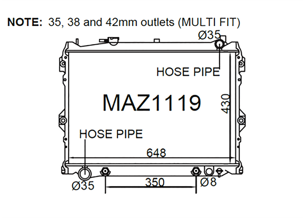 Mazda Luce / 929 [HC] & MPV [LV] Petrol 1986-96 Radiator