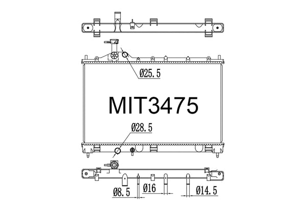 Mitsubishi Outlander GF / GG 2.3L Diesel 2012-2021 Radiator