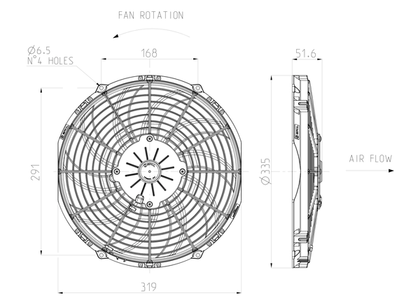 Spal Brushed Axial Low Profile Electric Fan - 12"