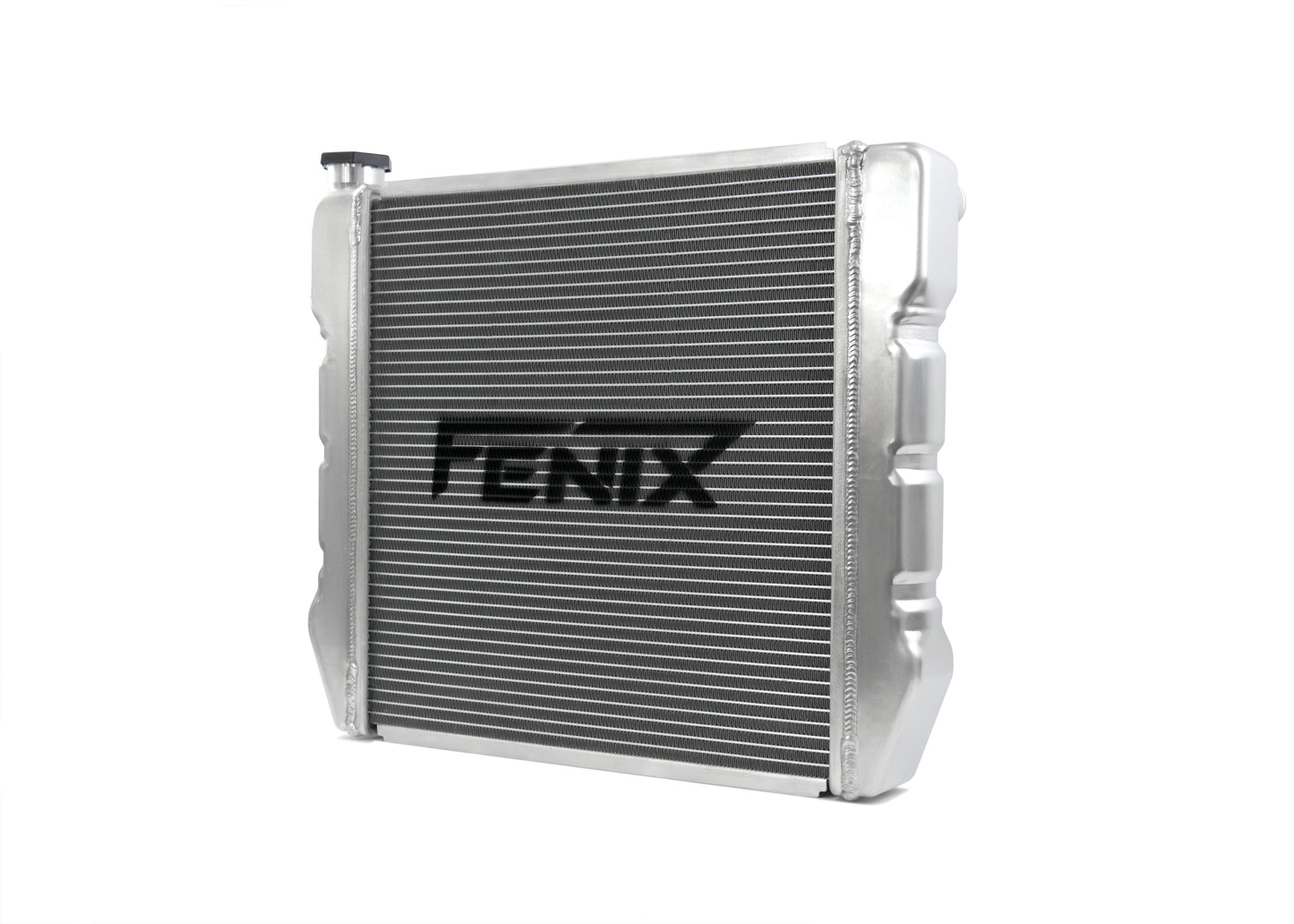 Universal Stock Car Radiator - Top Outlet Pipe Left / Bottom Outlet Pipe Right [Pressed Tank]