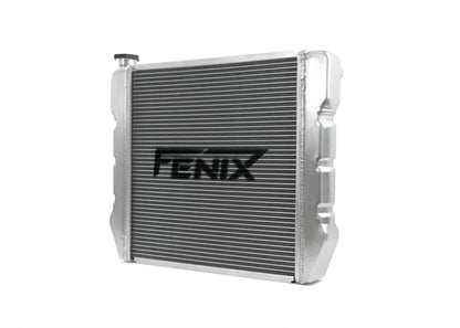Universal Stock Car Radiator - Top Outlet Pipe Left / Bottom Outlet Pipe Right [Pressed Tank]