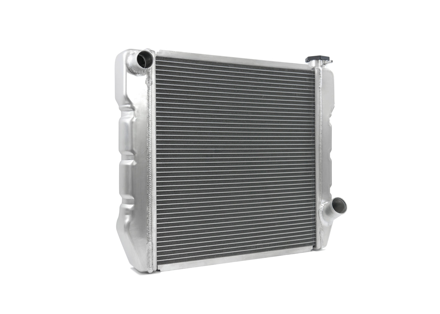 Universal Stock Car Radiator - Top Outlet Pipe Left / Bottom Outlet Pipe Right [Pressed Tank]