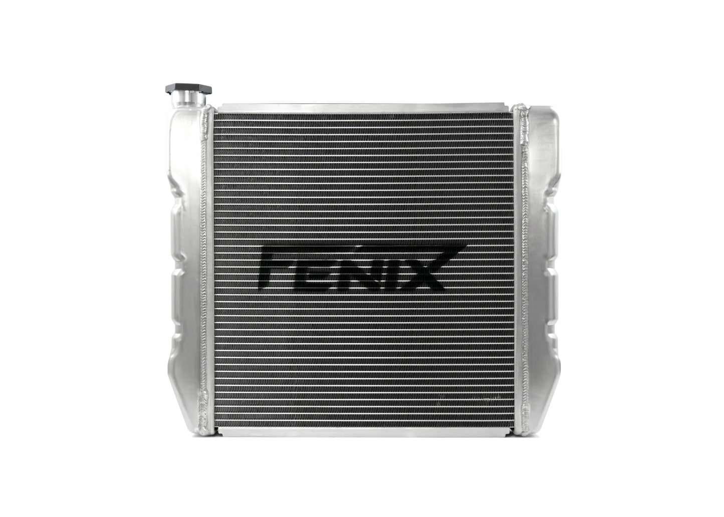Universal Stock Car Radiator - Top Outlet Pipe Left / Bottom Outlet Pipe Right [Pressed Tank]