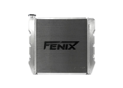Universal Stock Car Radiator - Top Outlet Pipe Left / Bottom Outlet Pipe Right [Pressed Tank]