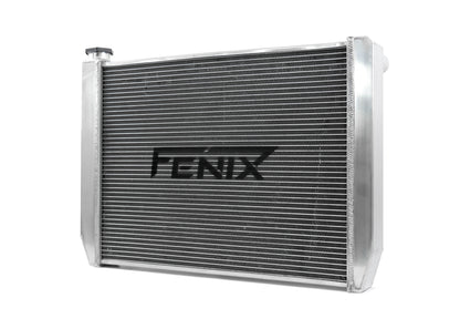 Universal Stock Car Radiator - Top Outlet Pipe Left / Bottom Outlet Pipe Right [Fabricated Tank]