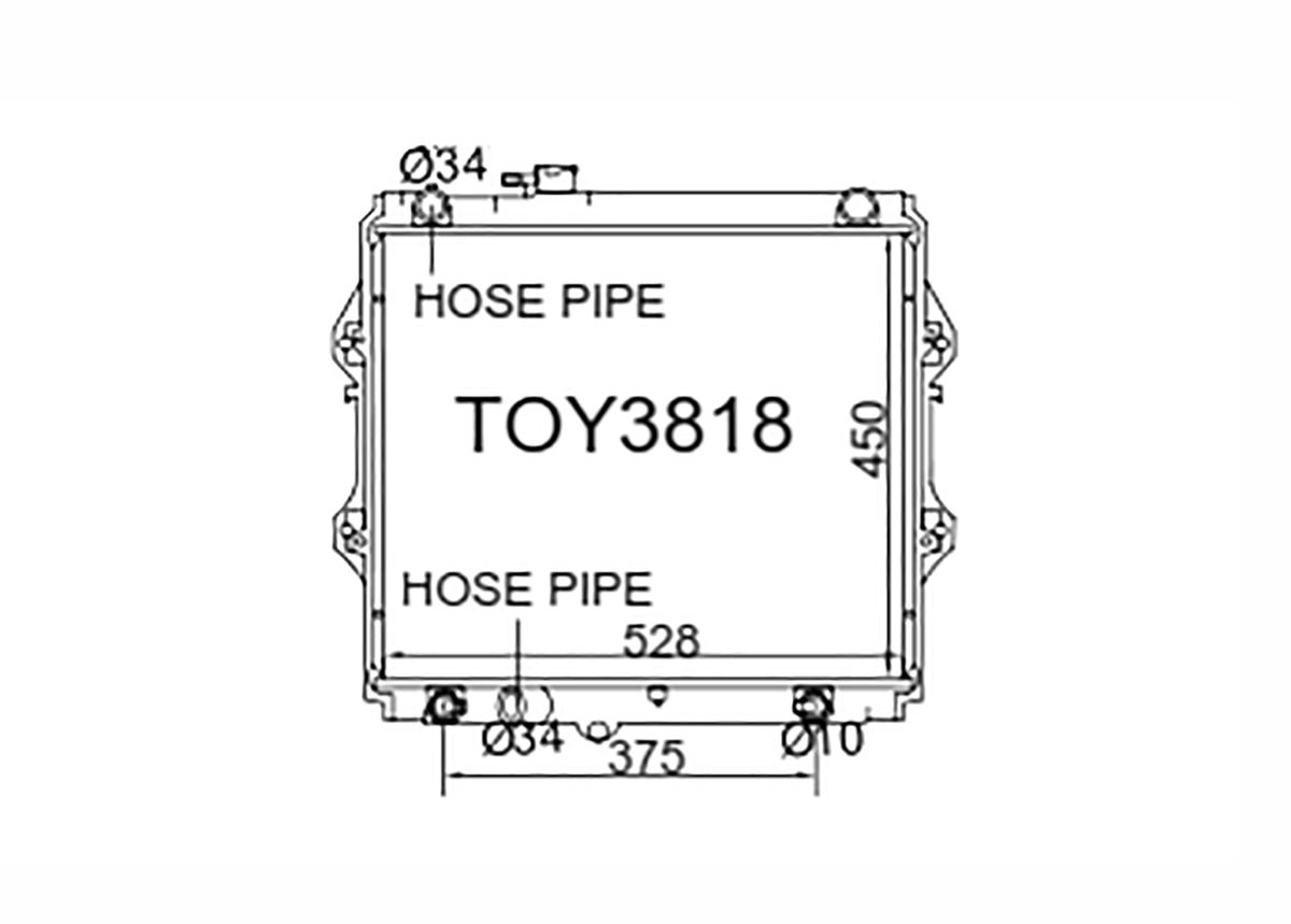 Toyota Hilux LN147, LN152, LN167R & LN172R 3.0L [5L] Diesel 1997-2005 [Angled Lower Pipe]